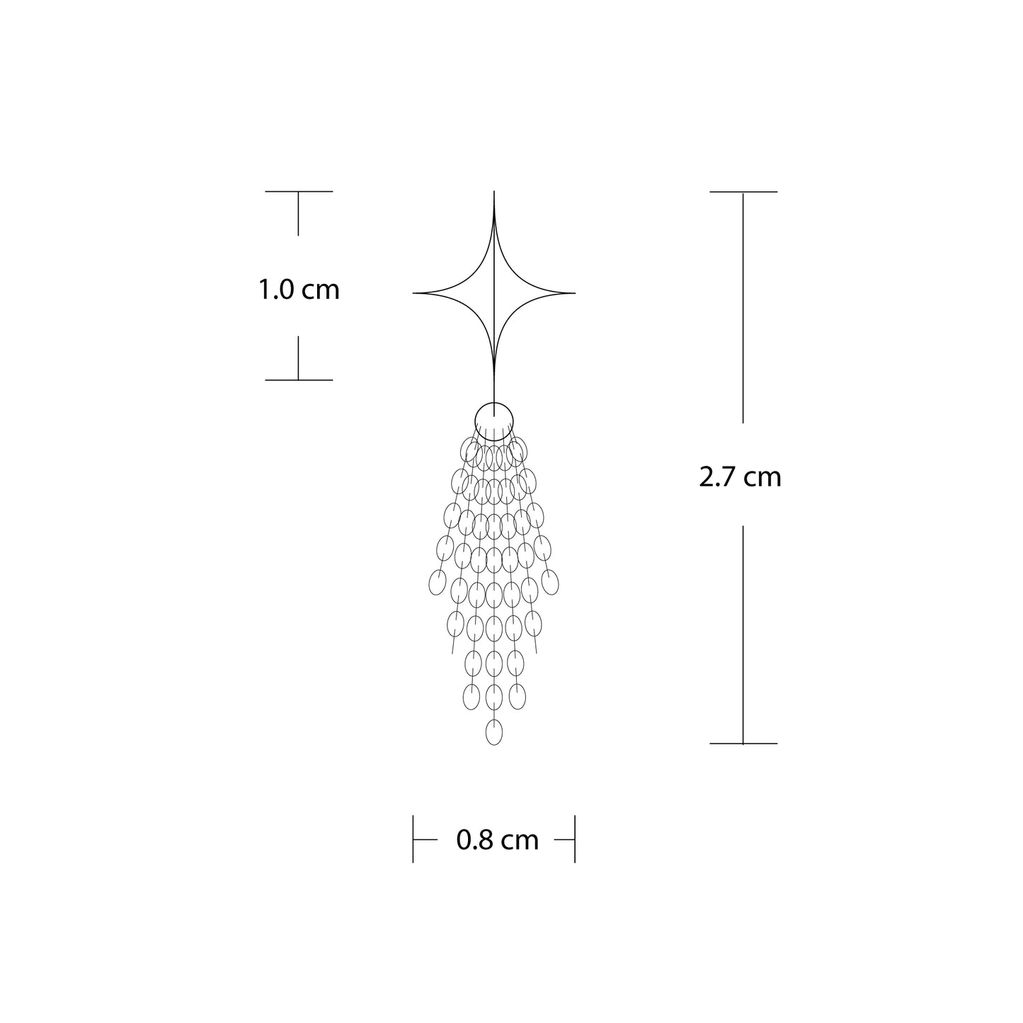 Stellar Drop Earrings - Comet - Silver