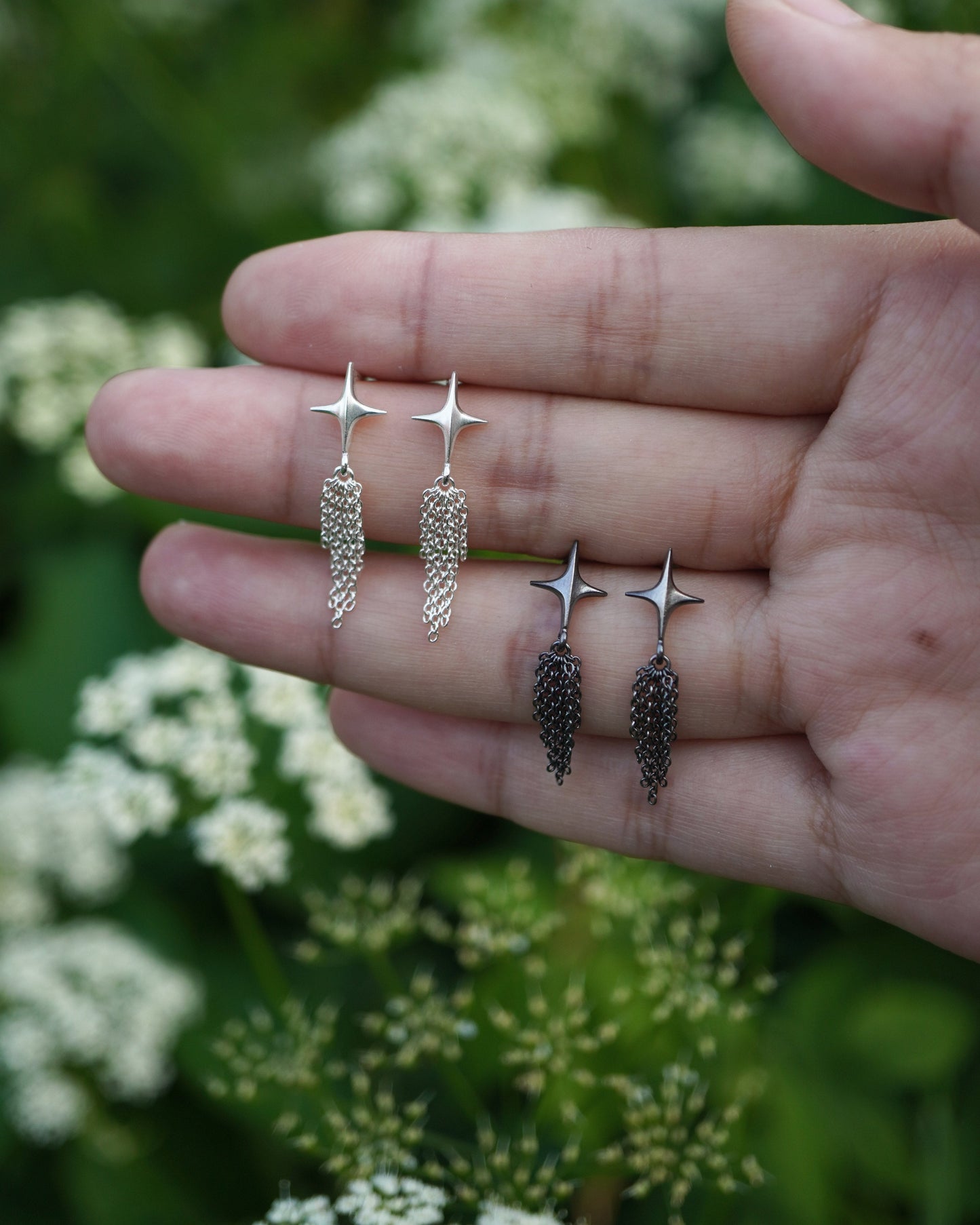 Stellar Drop Earrings - Comet - Silver