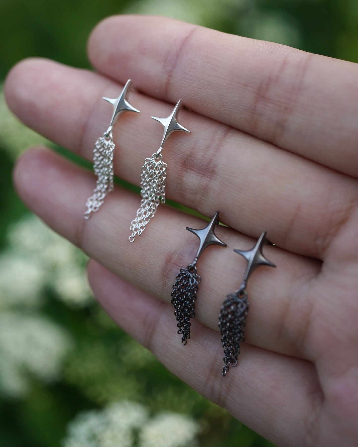 Stellar Drop Earrings - Comet - Silver