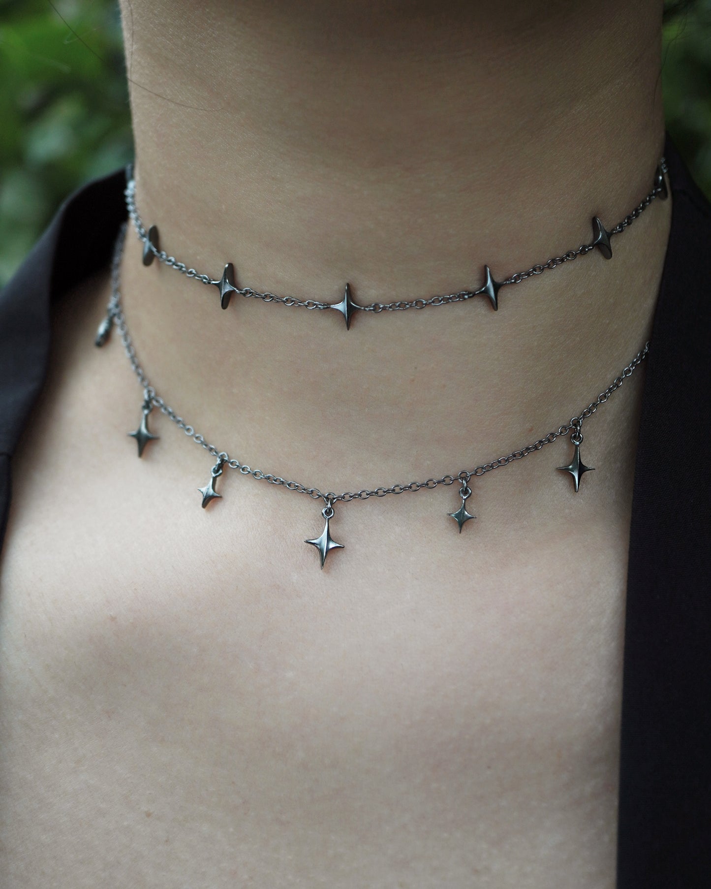 Stella Choker - I - Oxidised Silver