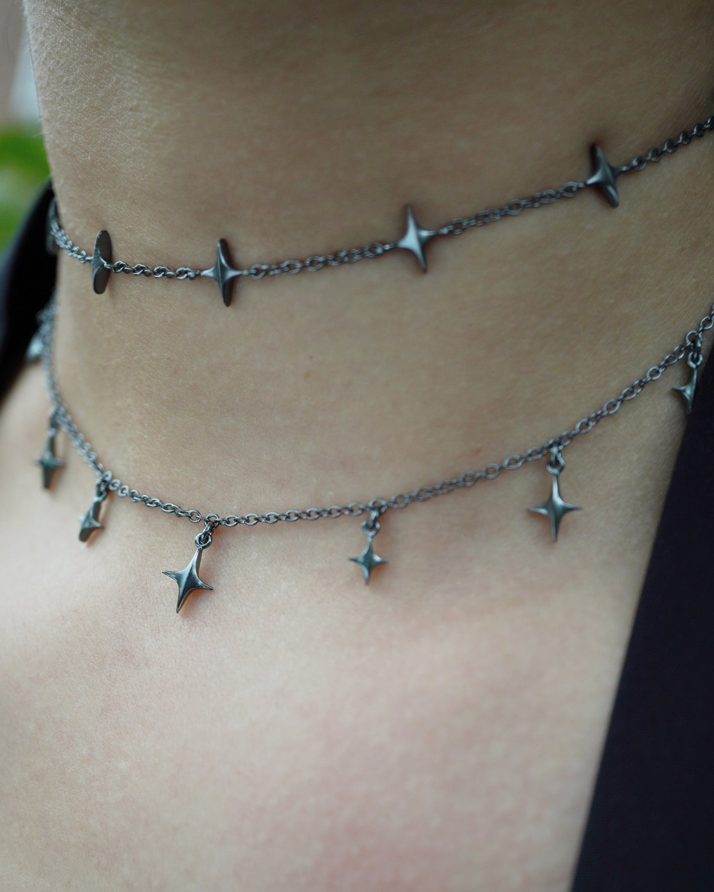Stella Choker - I - Oxidised Silver