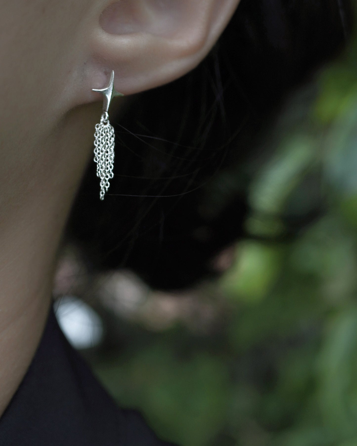 Stellar Drop Earrings - Comet - Silver