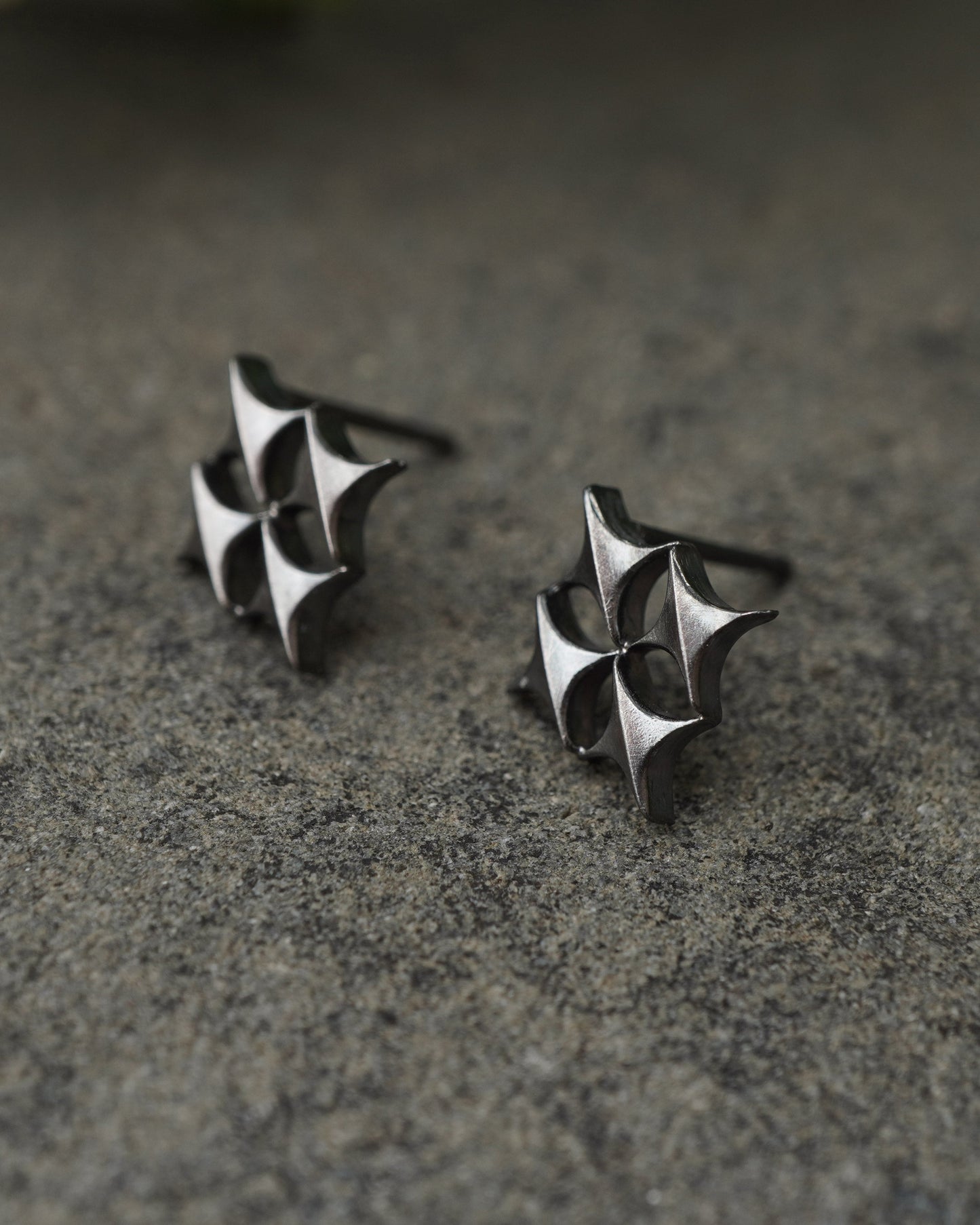 Stellar Stud earrings - Nova - Oxidised Silver