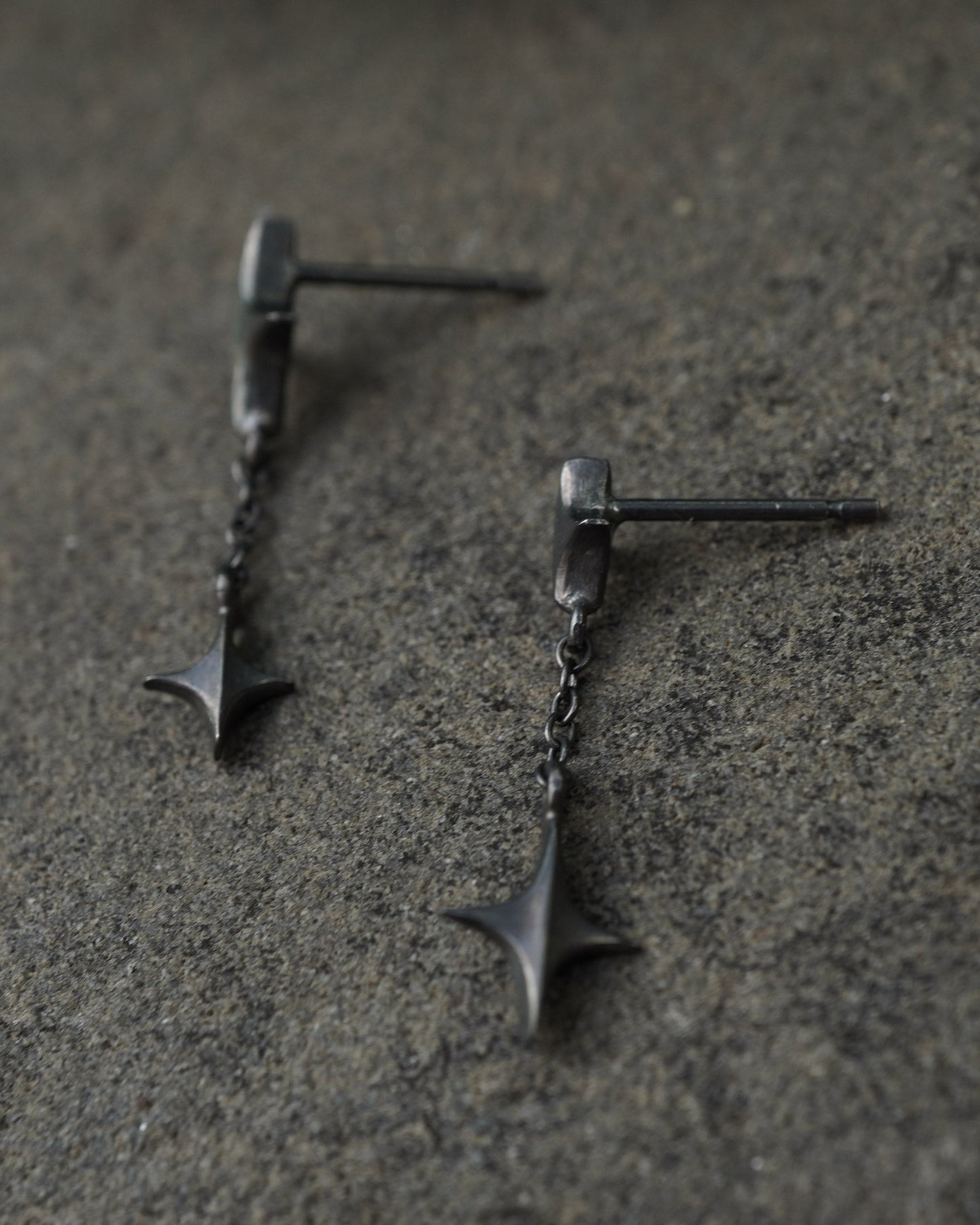 Stellar Drop Earrings - IV - Oxidised Silver