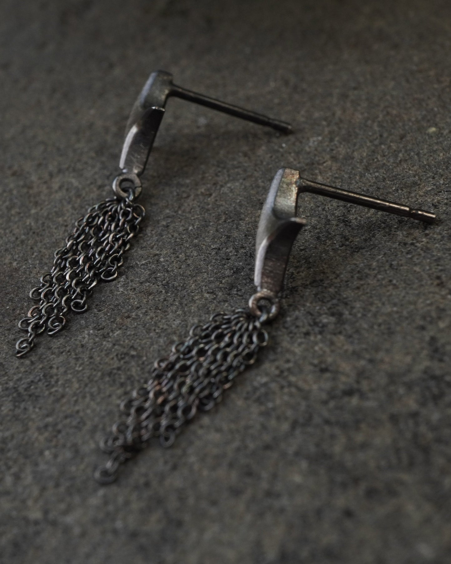 Stellar Drop Earrings - Comet - Oxidised Silver