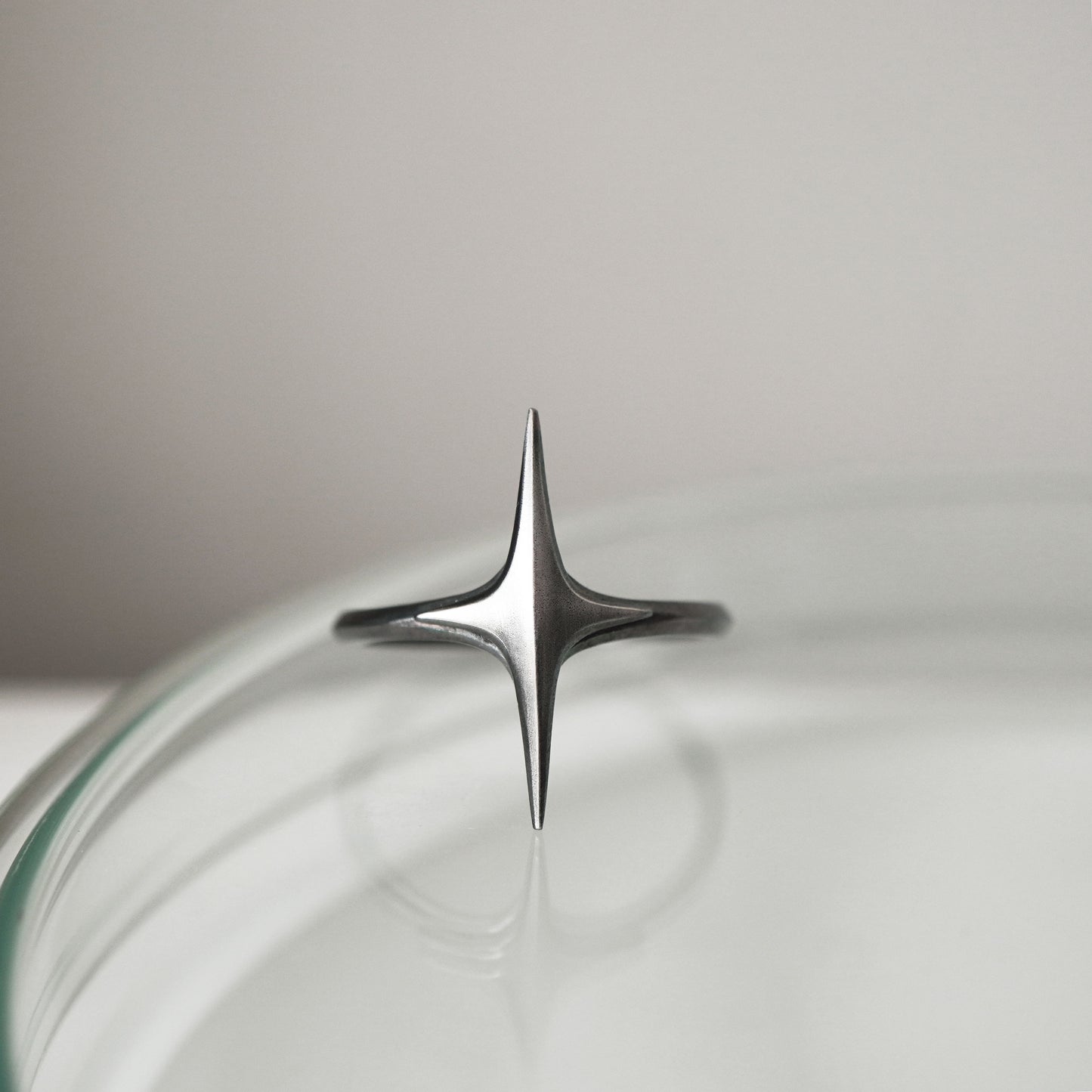 Stella Ring - Layered Brushed Oxidised Silver