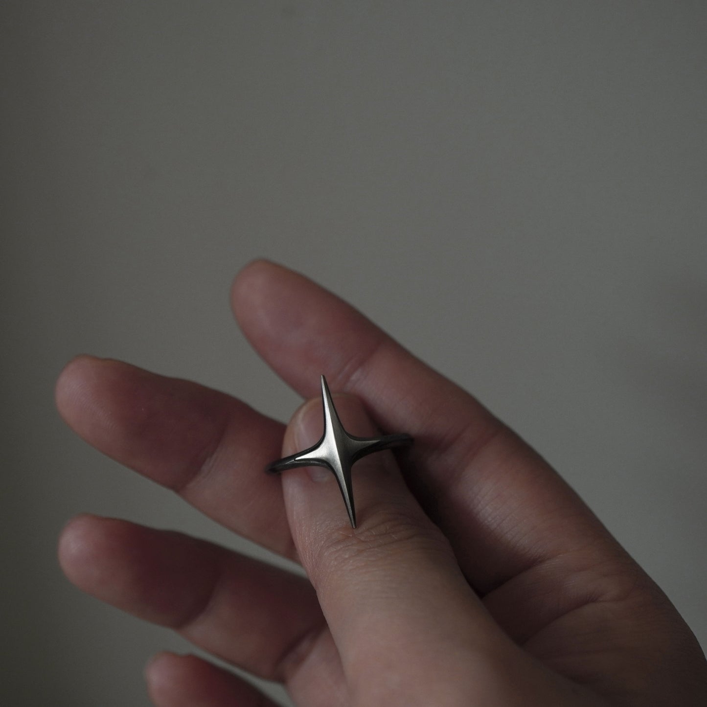 Stella Ring - Layered Brushed Oxidised Silver