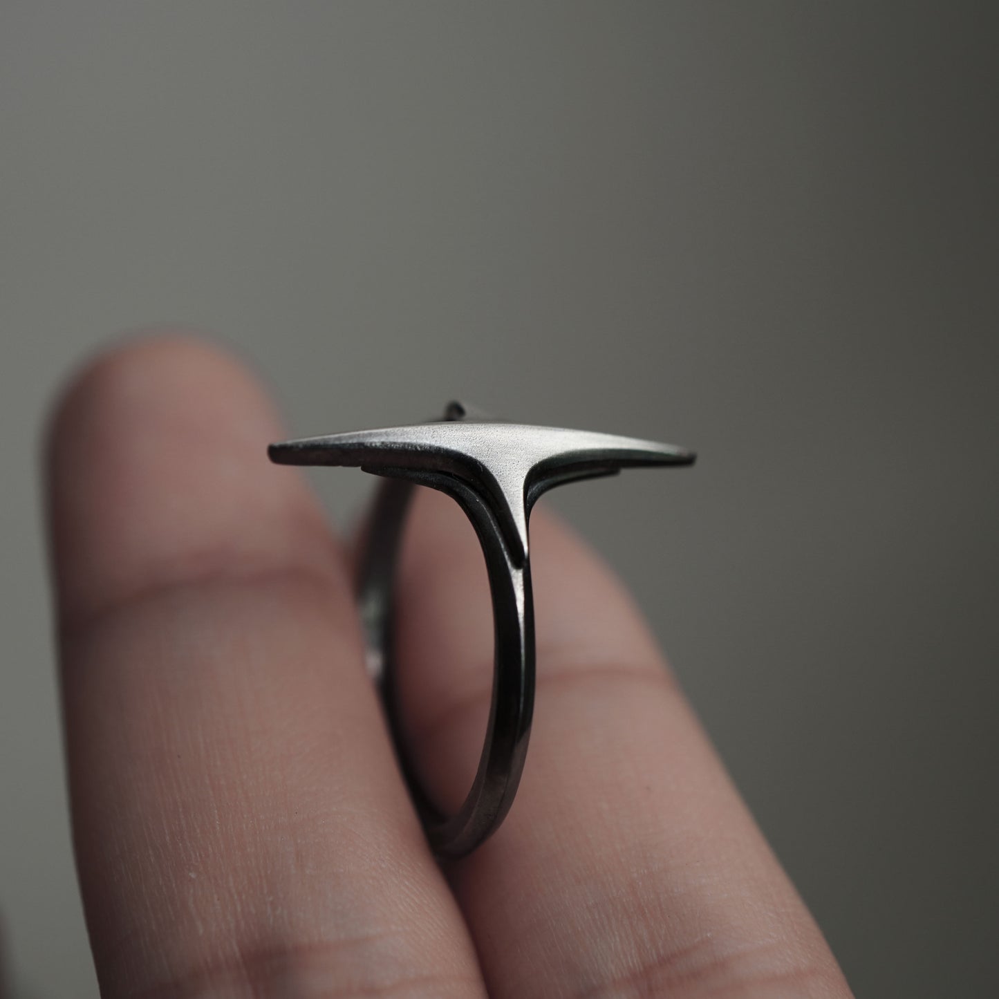 Stella Ring - Layered Brushed Oxidised Silver