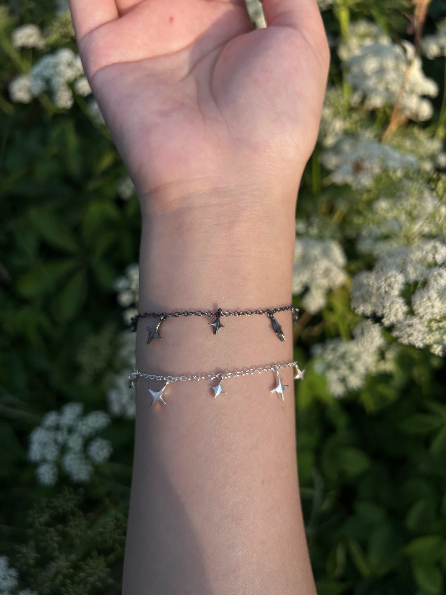 Stella Bracelet - I - Oxidised Silver