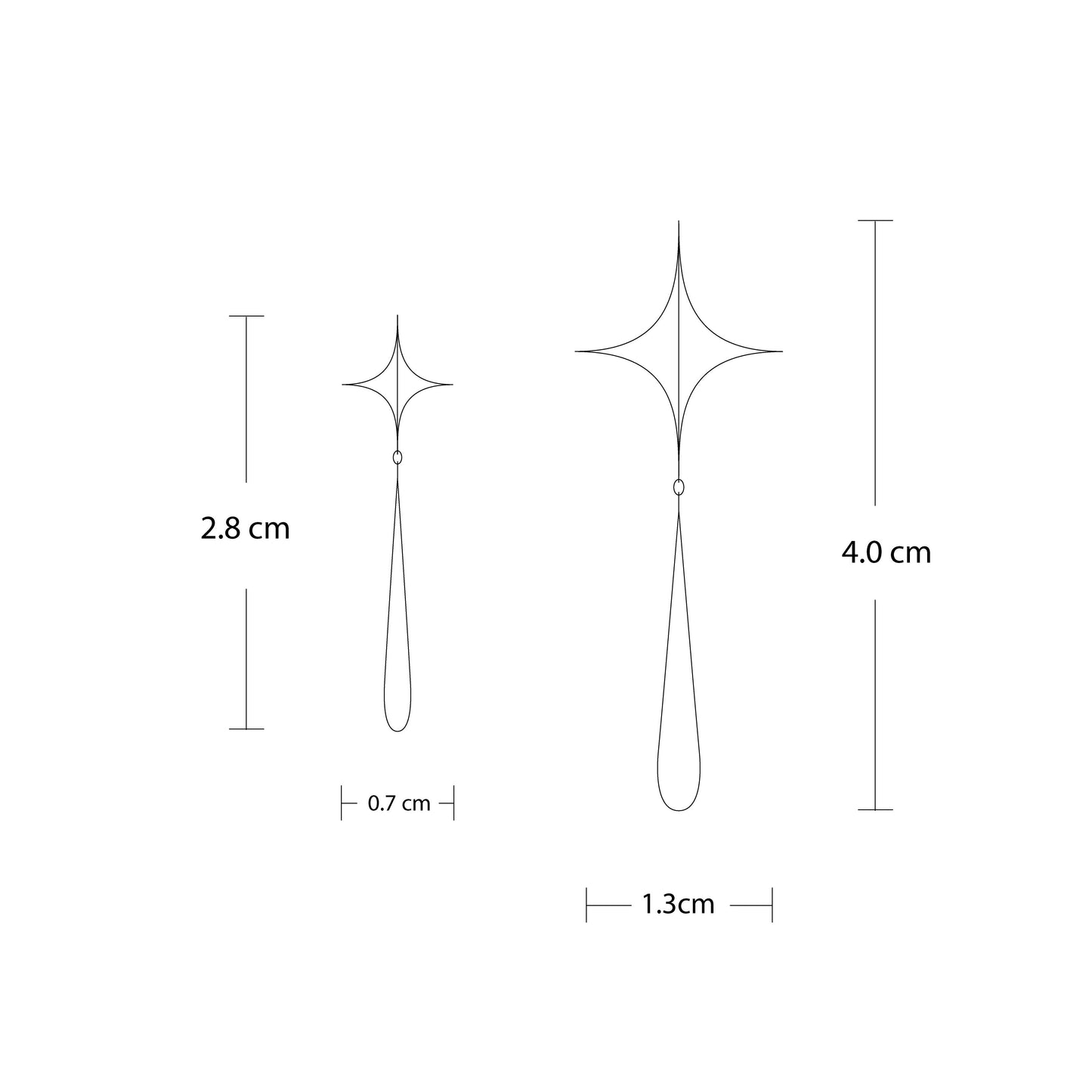 Stella Drop Earrings - II - Oxidised Silver