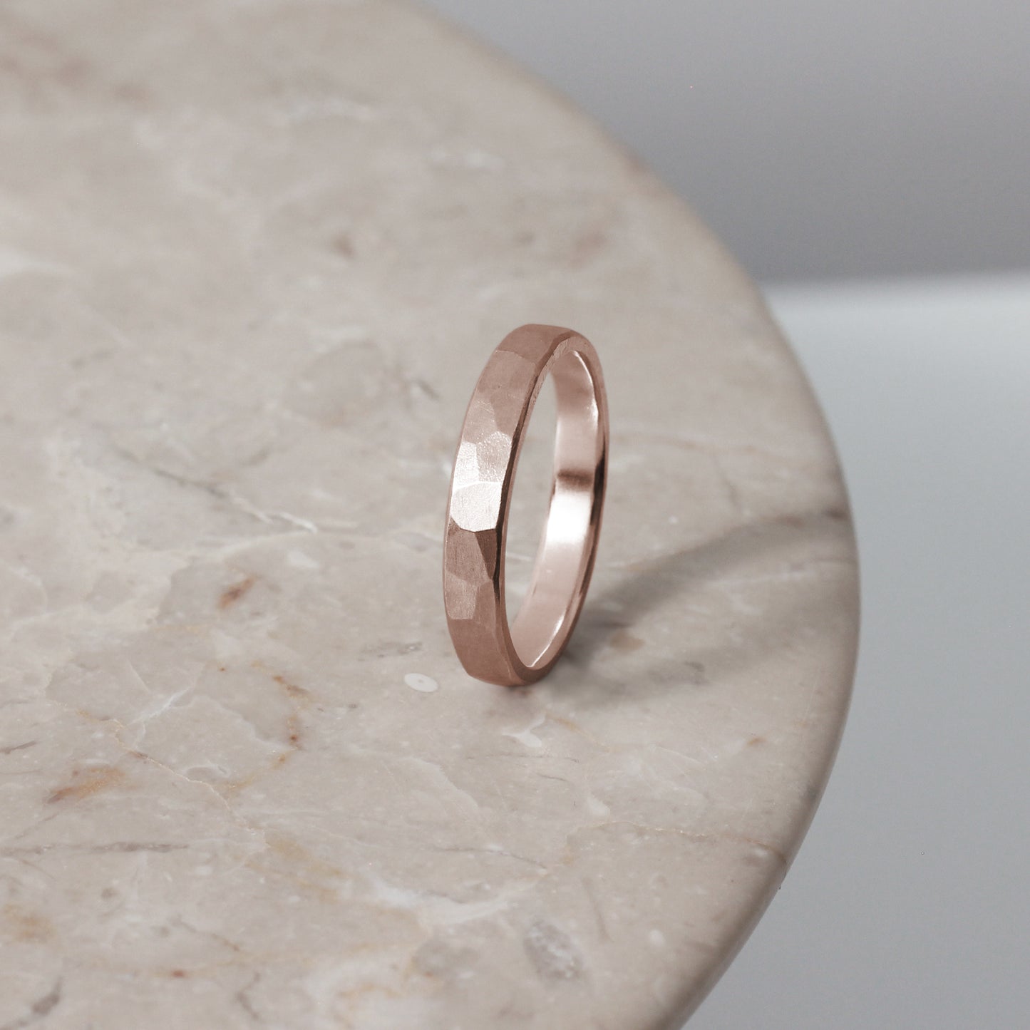 Brushed Hammered Ring - 9ct/18ct Gold