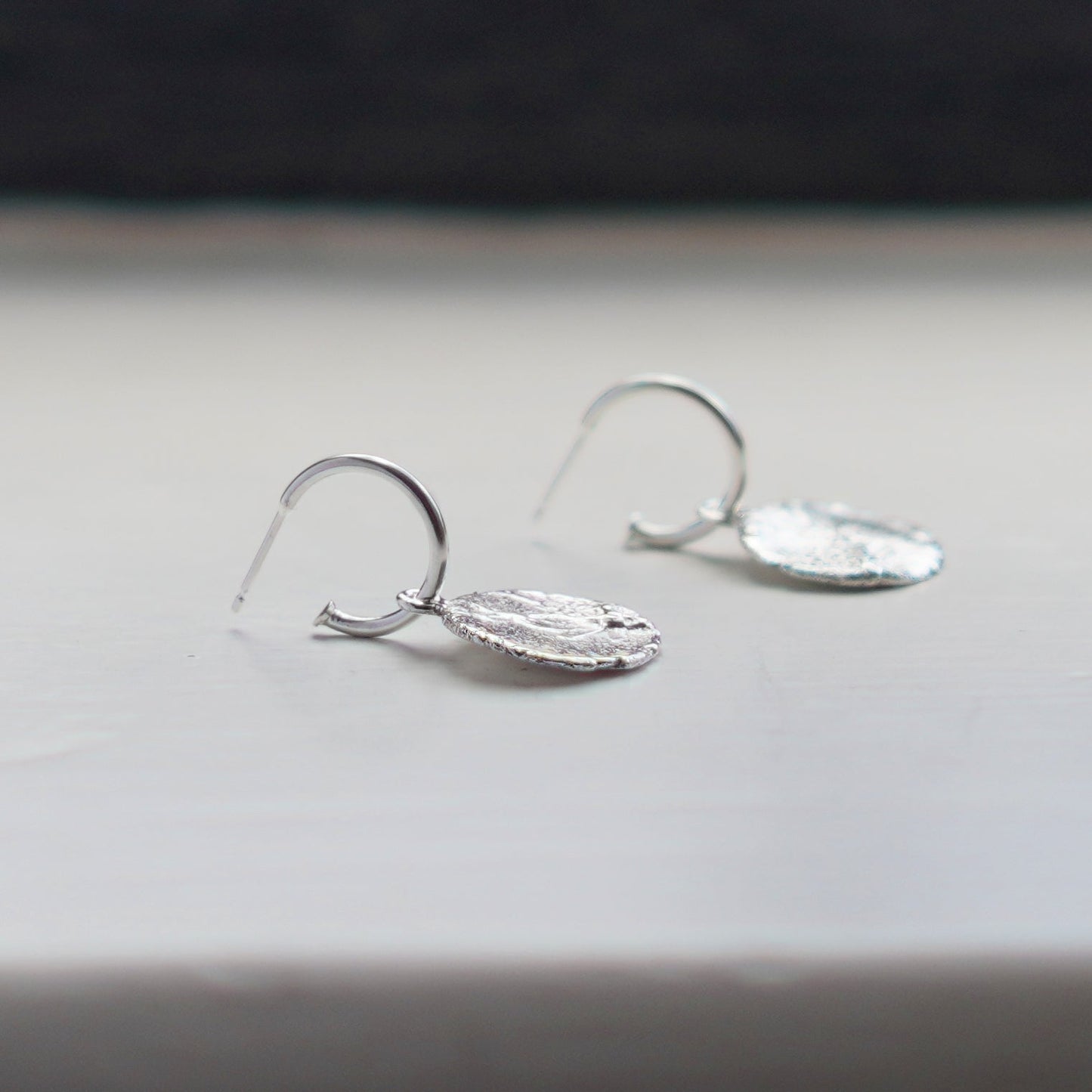 Cherry Blossom Medallion Dorp Earrings - Silver - Aisling Chou Studio