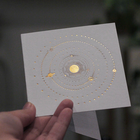 Solar System Greeting Card - Gold Foil - Aisling Chou Studio