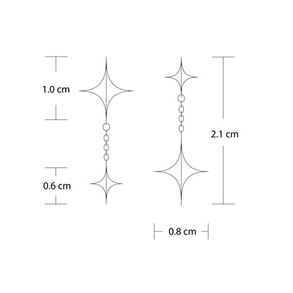 Stellar Drop Earrings - IV - Silver