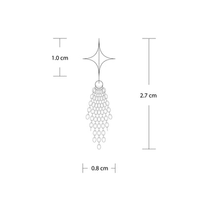 Stellar Drop Earrings - Comet - Oxidised Silver