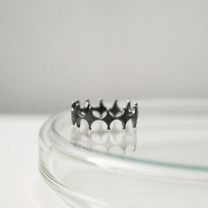 Stella Ring - Crown - Oxidised Silver