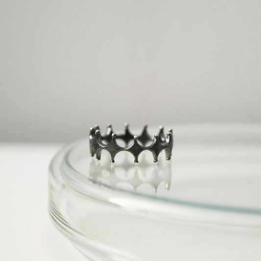 Stella Ring - Crown - Oxidised Silver