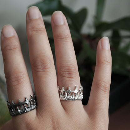Stella Ring - Crown - Oxidised Silver