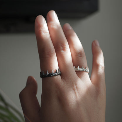 Stella Nesting Ring - Lava - Silver
