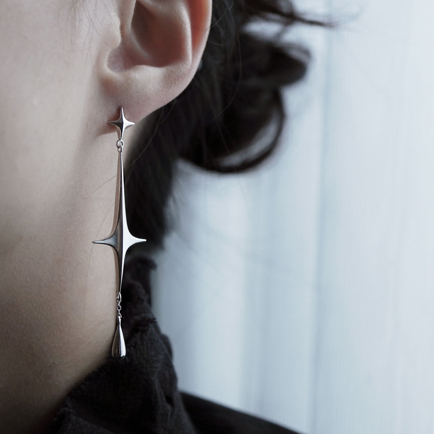 Stella Drop Earrings - Meteor - Silver