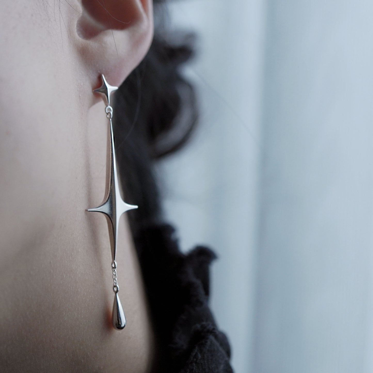 Stella Drop Earrings - Meteor - Silver