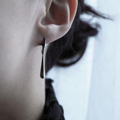 Stella Drop Earrings - Ⅱ - Oxidised Silver
