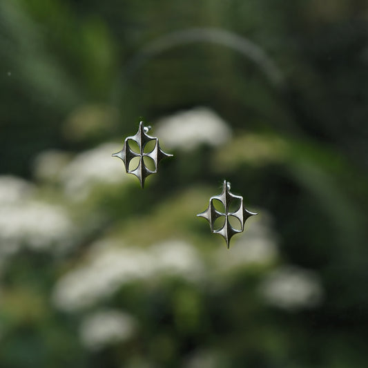 Stellar Stud earrings - Nova - Oxidised Silver