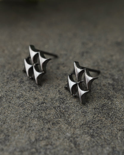 Stellar Stud earrings - Nova - Oxidised Silver