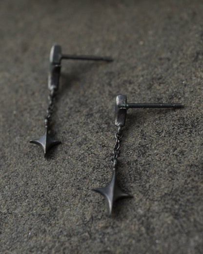 Stellar Drop Earrings - IV - Oxidised Silver
