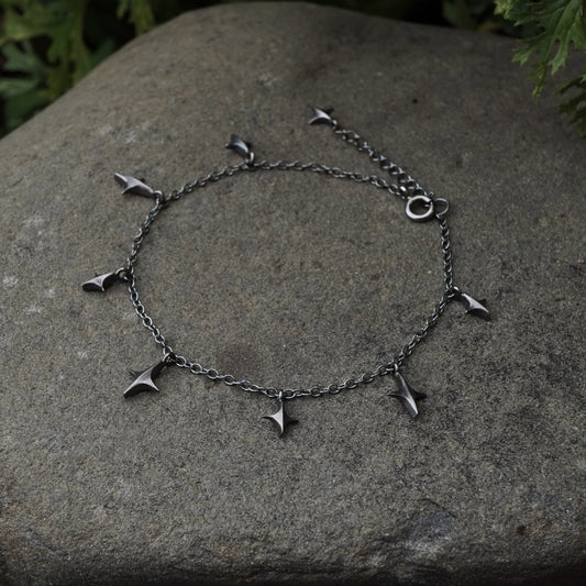 Stella Bracelet - I - Oxidised Silver