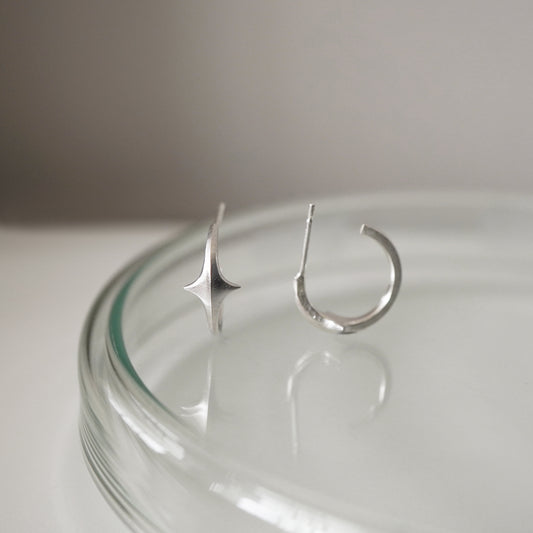 Stella Open Hoop Earrings - Silver