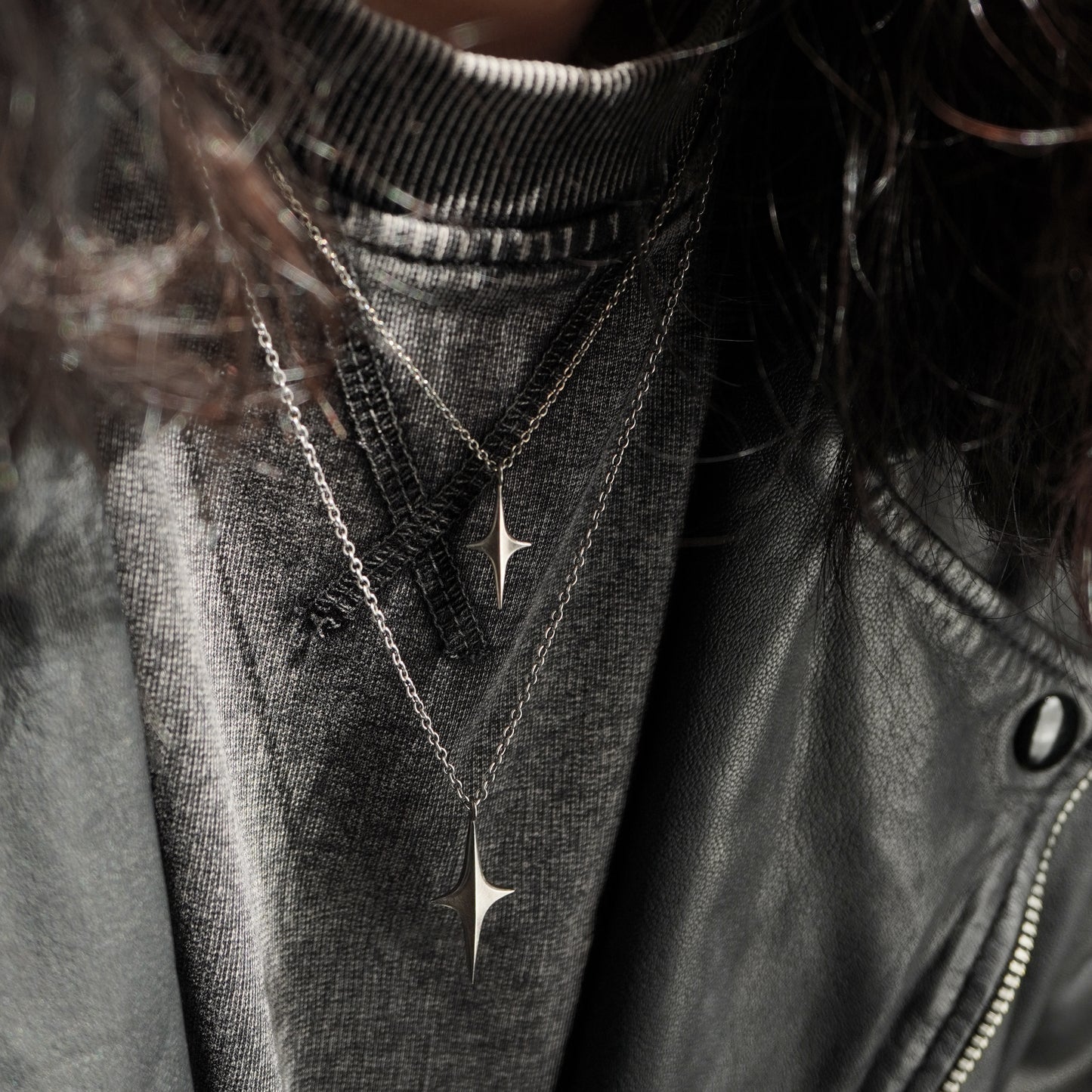 Stella Necklace - Oxidised Silver