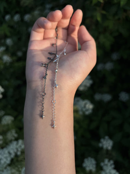 Stella Bracelet - I - Oxidised Silver