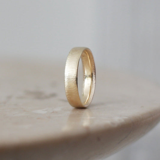 Sunshine Hammered Band - 9ct/18ct Gold Hammered