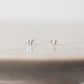 Geometric Heart Stud Earrings - Silver