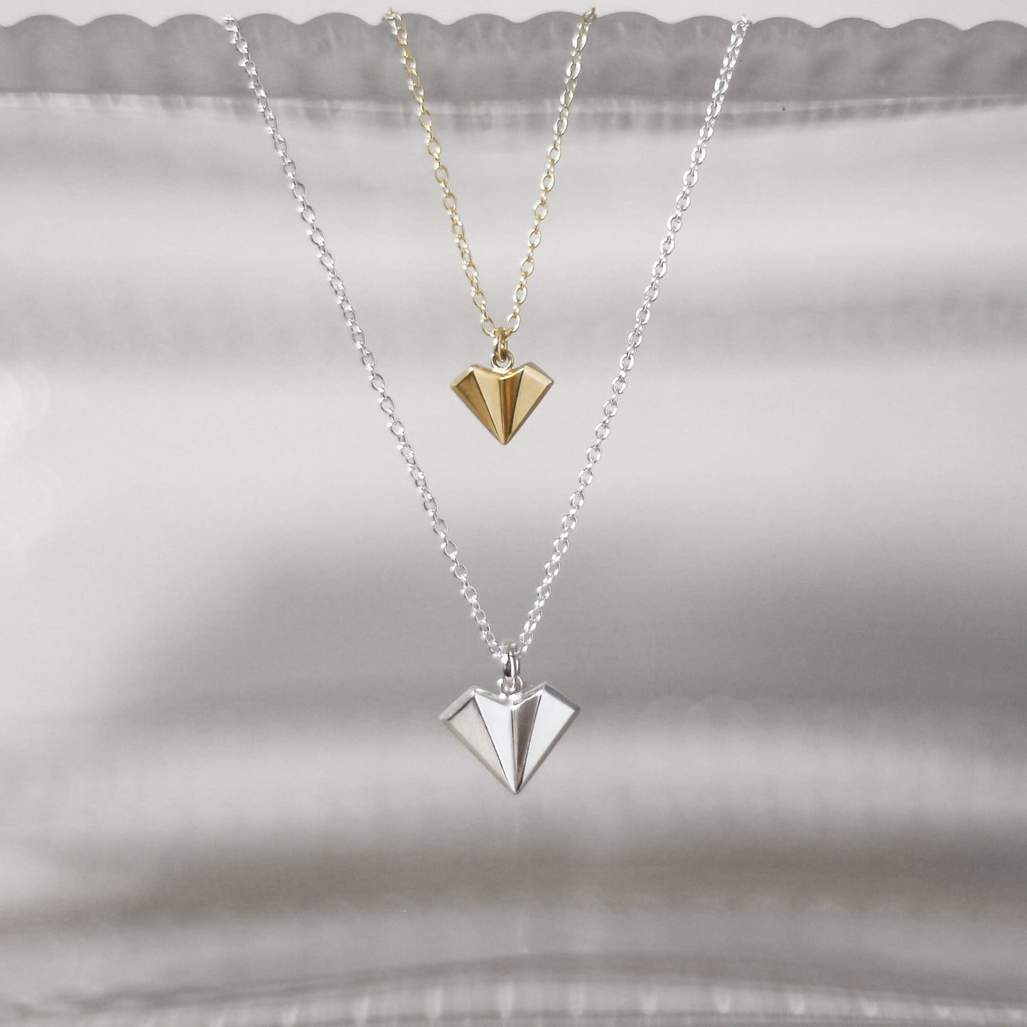 Geometric Heart Necklace - Gold