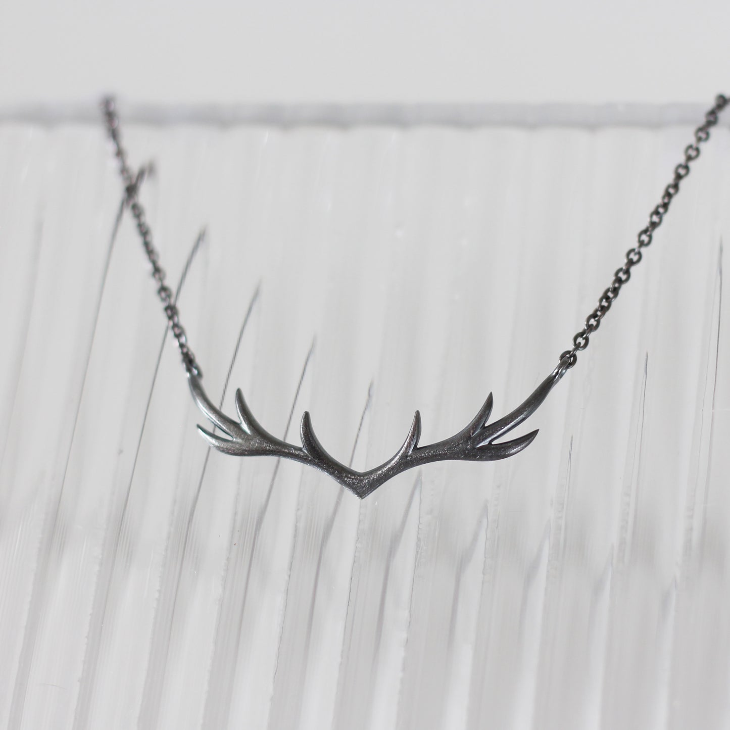 My Deer Necklace - Minimal - Oxidised Silver