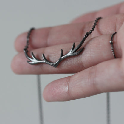 My Deer Necklace - Minimal - Oxidised Silver