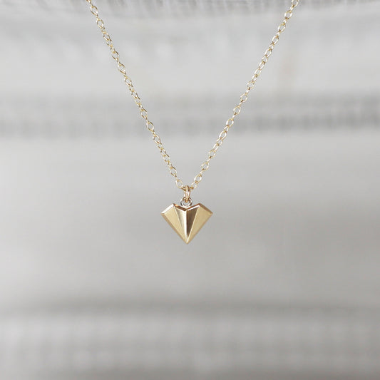 Geometric Heart Necklace - Gold