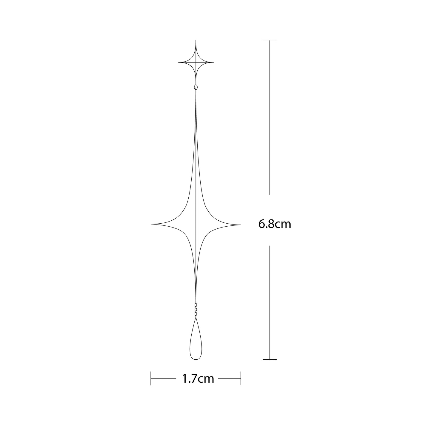 Stella Drop Earrings - Meteor - Oxidised Silver