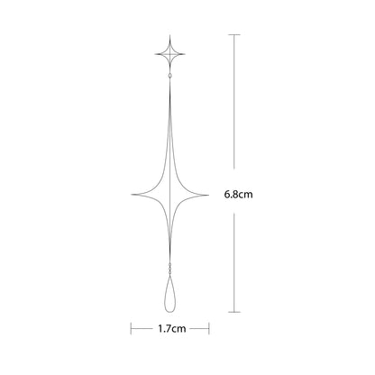 Stella Drop Earrings - Meteor - Oxidised Silver