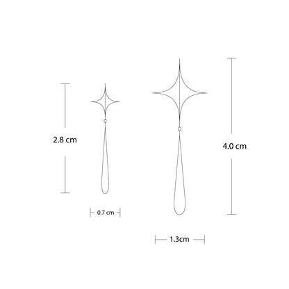 Stella Drop Earrings - Ⅱ - Silver