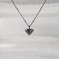 Geometric Heart Necklace - Oxidised Silver