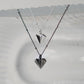 Geometric Heart Necklace - Silver