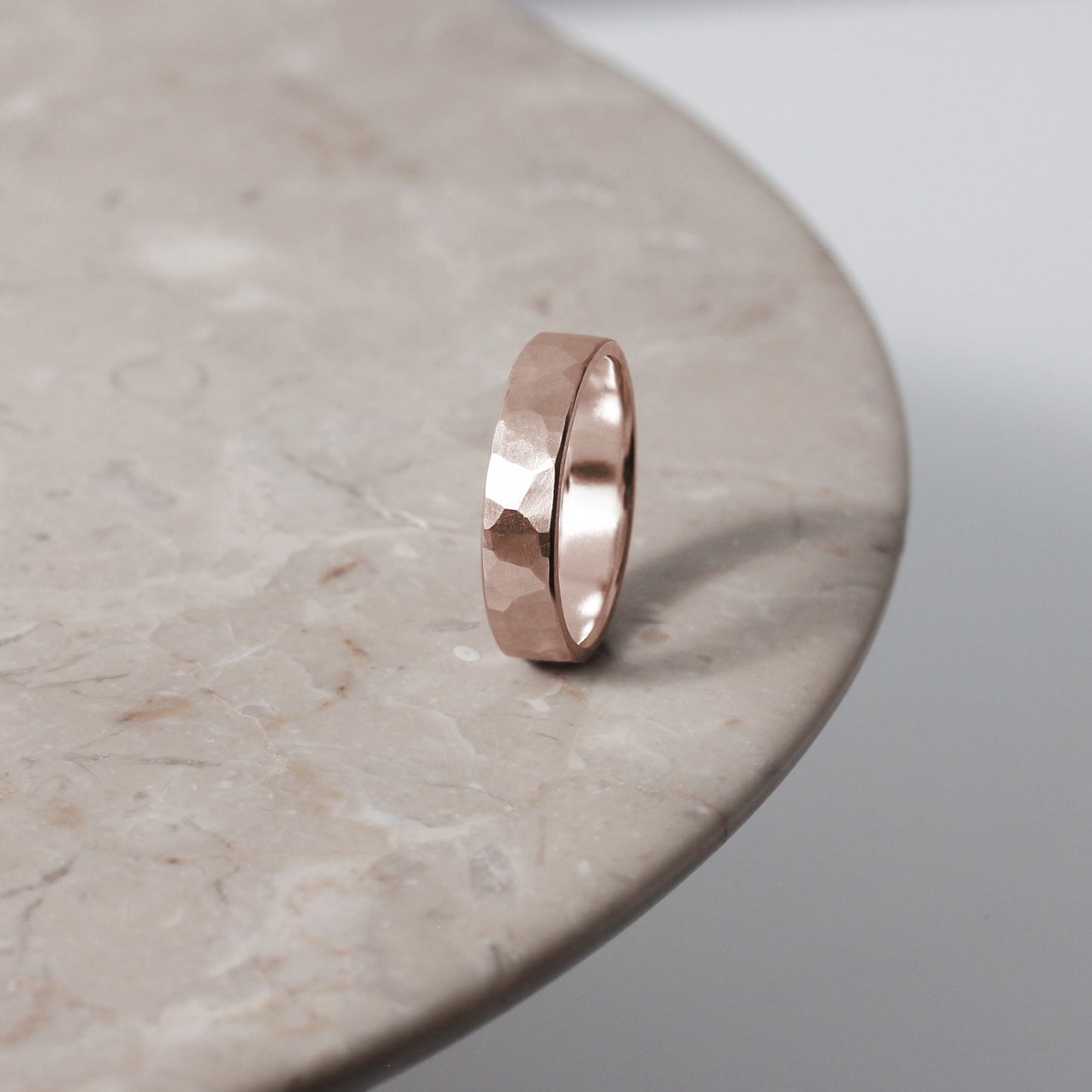 Brushed Hammered Ring - 9ct/18ct Gold