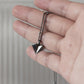 Geometric Heart Necklace - Oxidised Silver