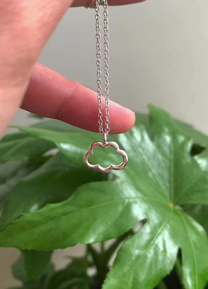 Silver Lining Cloud Necklace - Silver