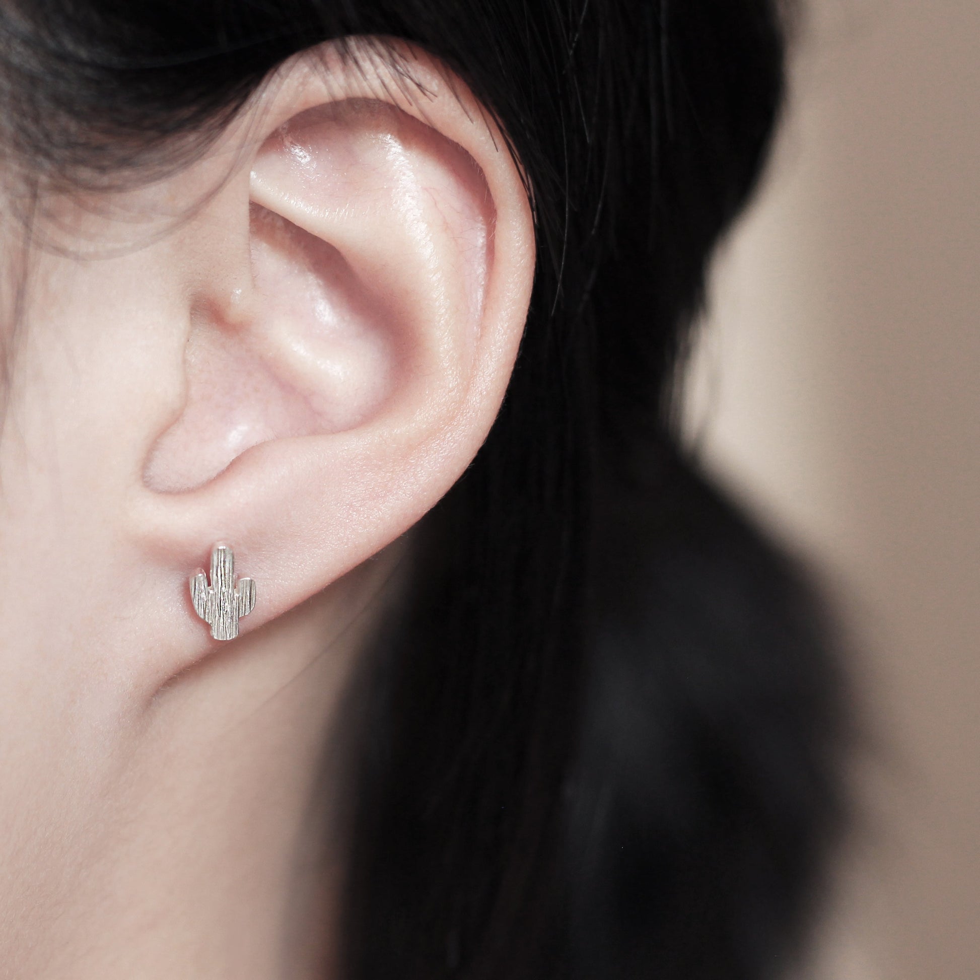 Cactus Stud Earrings - Silver - Aisling Chou Studio