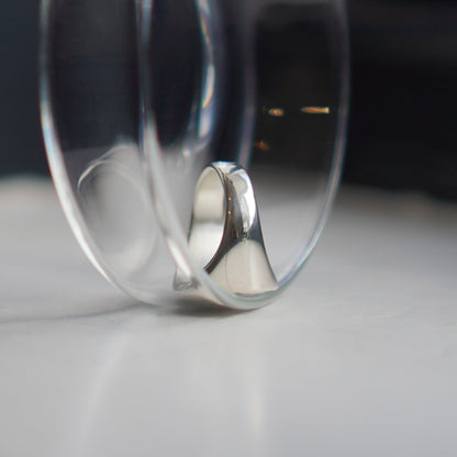 Cherry Blossom Signet Ring - Large - Silver - Aisling Chou Studio