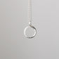 Crescent Moon Hammered Circle Necklace - Silver - Aisling Chou Studio